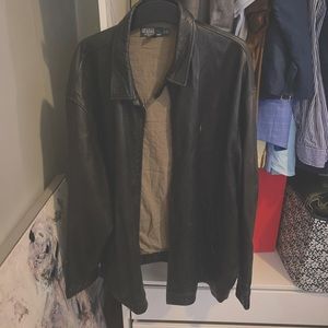 Mens plus Ralph Lauren  Black Leather Jacket